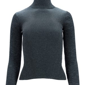 Zimmermann Shimmering Turtleneck Top in grüne Viskose 7748774625340