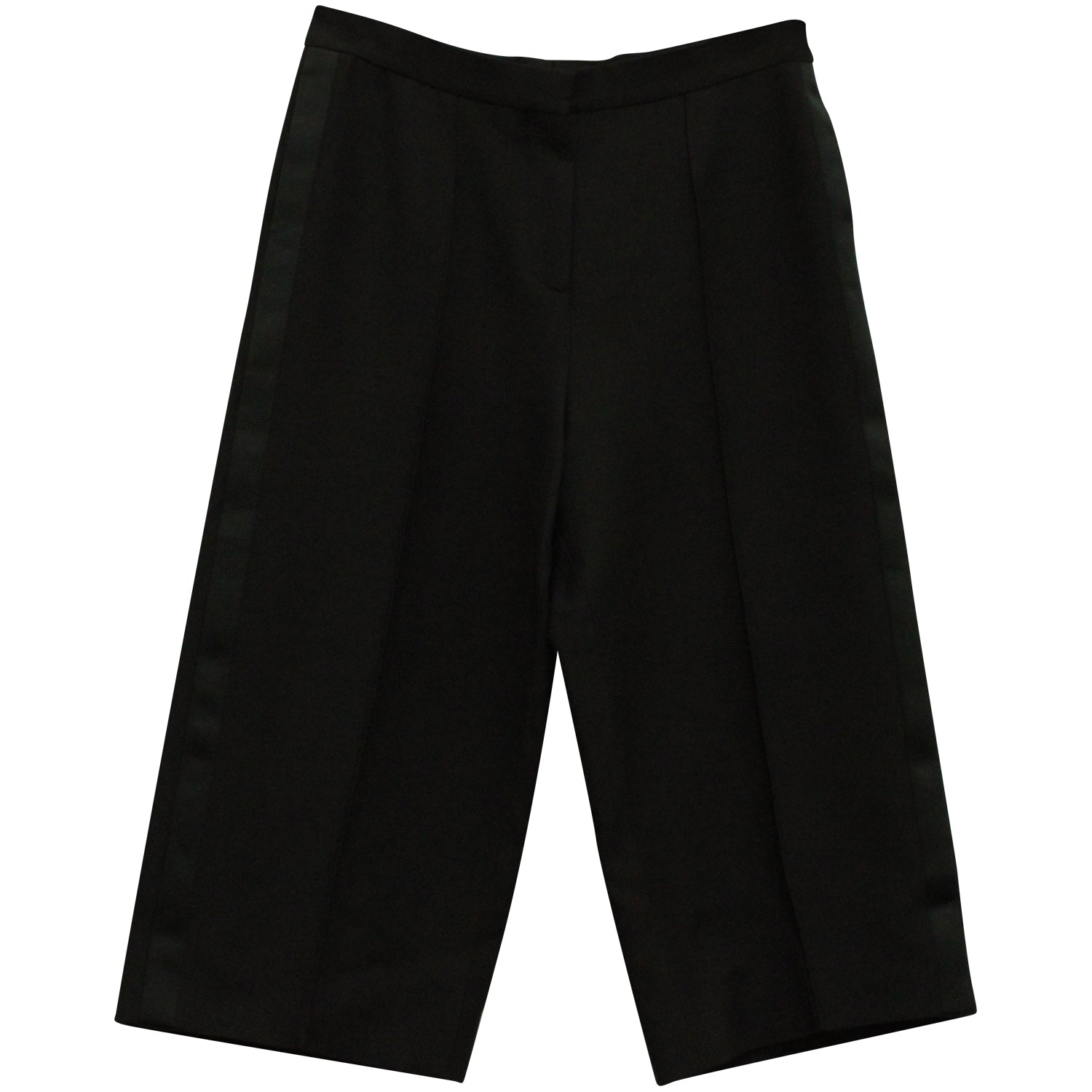 Valentino Cropped Wide Leg Hose aus schwarzer Wolle 7703697522748