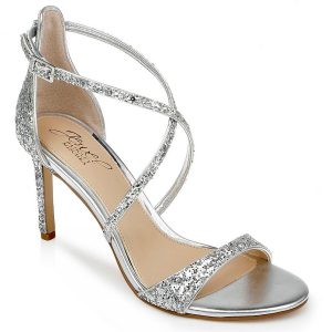 DIMITRA Damen Glitter Knöchel Gurt Pumps