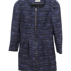 Nina Ricci Front-Zip Jacke in Marineblau Acryl Tweed