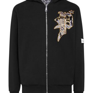 Satin Kapuzenpullover paisley Gothic Plein