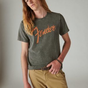 Lucky Brand Herren-T-Shirt mit Fender-Logo