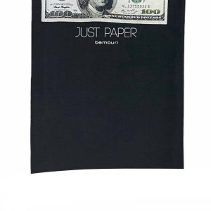 Herren gerade Papier t Hemd in schwarz