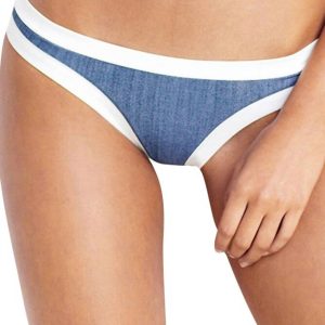Damen Block Party Hipster Bikini Boden im Meer Denim – 7676610150460