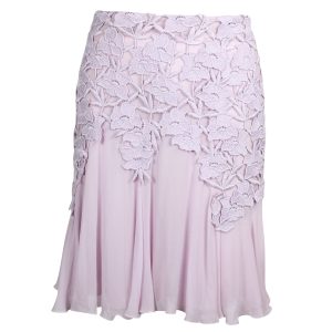 Giambattista Valli Lace-Trimmed Mini-Kürzchen aus Lavendel Baumwolle Seide Polyester 7748687724604