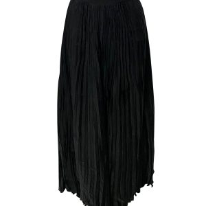 Joseph – plissierter Midirock aus Cupro in Schwarz – 7766498639932