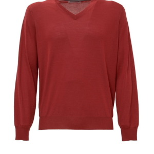 Brunello Cucinelli Neuer Herrenpullover aus 100 % Kaschmir mit V-Ausschnitt und langen Ärmeln