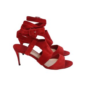 Paul Andrew High Heel Sandalen in roter Wildleder