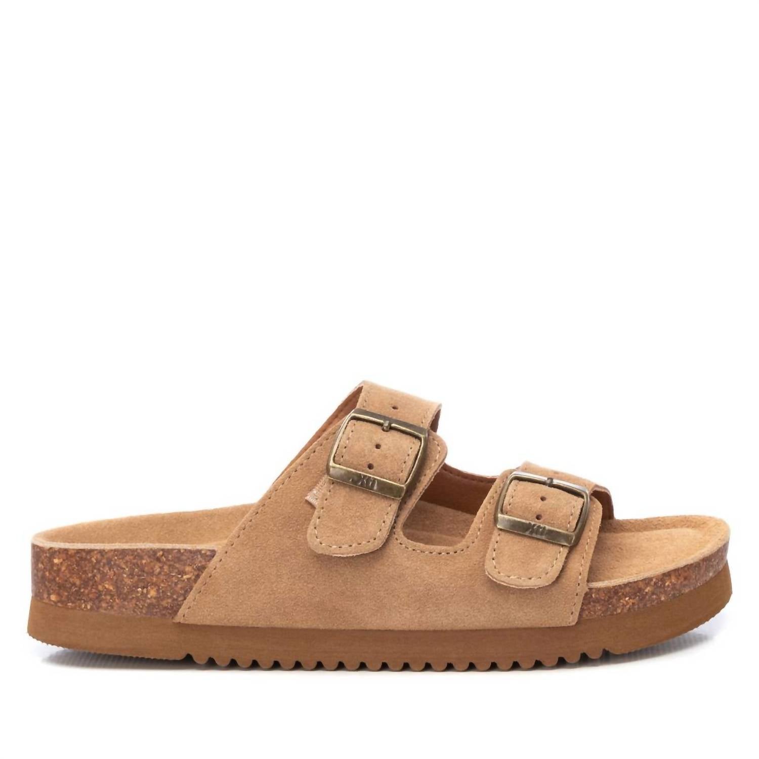 Damen flache Sandalen in Kamel 7703560912956