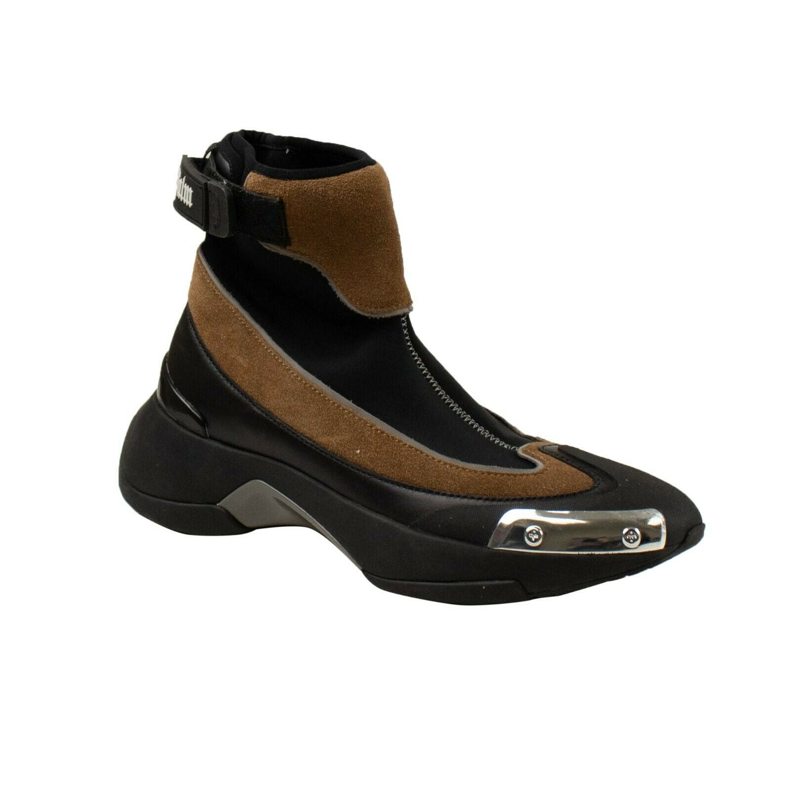 Braune und schwarze High-Top-Sneaker „Recovery“.