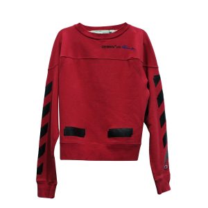 Off weiß x Champion Sweatshirt in roter Baumwolle – 7833691324476