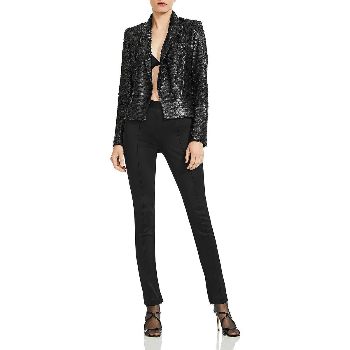 Brooke Zweireihiger Blazer mit Pailletten und offener Vorderseite