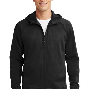 Sport-Tek Rival Tech Fleece-Kapuzenjacke mit durchgehendem Reißverschluss für Damen