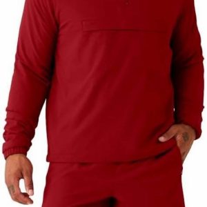 Herren 1/4 Reißverschluss Ripstop Jacke in Victoria rot