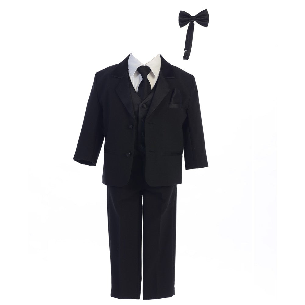 Schwarze Jacke für große Jungen, Weste, Fliege, Reißverschluss, Krawatte, Hemd, Hose, Smoking, 8–14