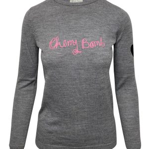Bella Freud Cherry Bomb Pullover aus grauer Wolle 7766543073340