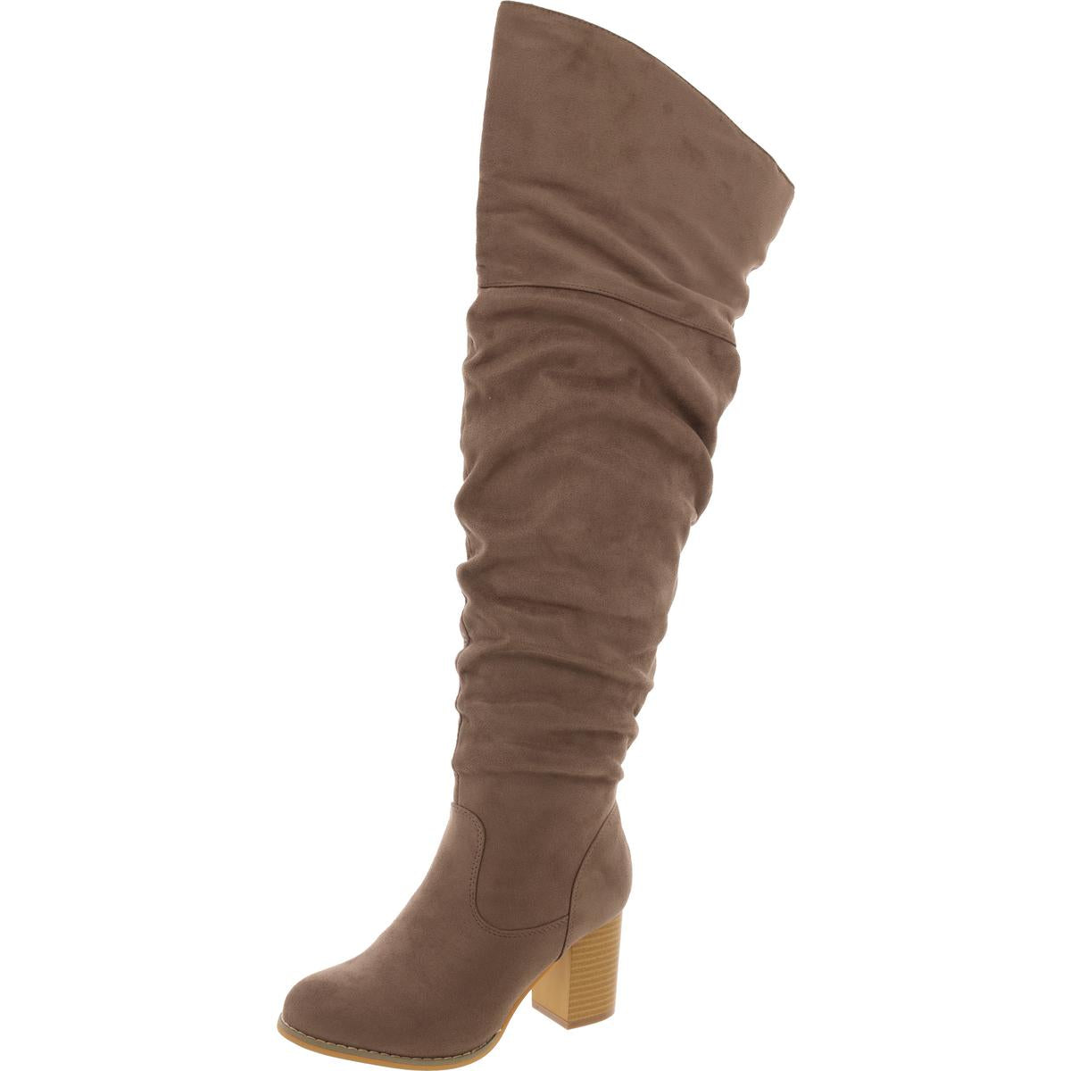 Wadenhohe Stiefel mit weitem Schaft