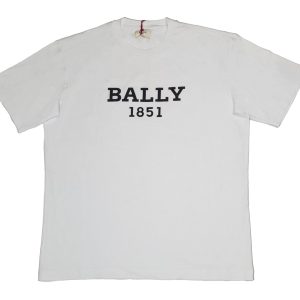 Bally 6303587 Herren weiß 100% Bio-Baumwolle Logo T-Shirt – 7706189004860