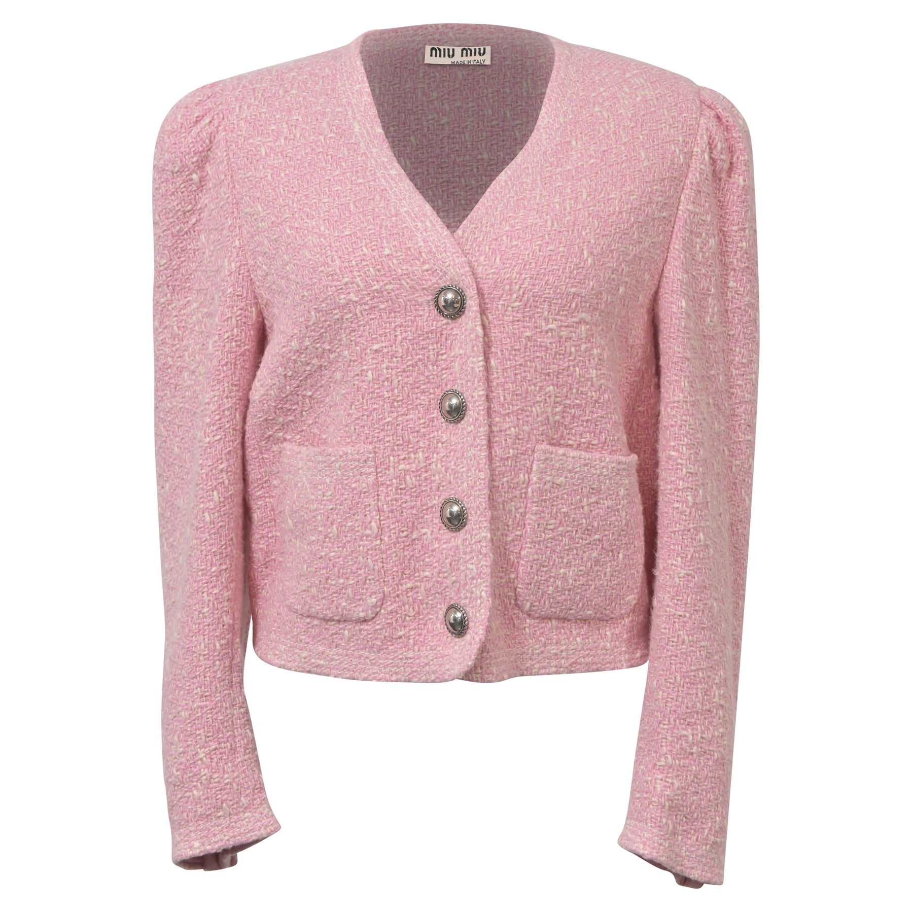 Miu Miu Tweed Jacke aus rosa Wolle 7766544810044