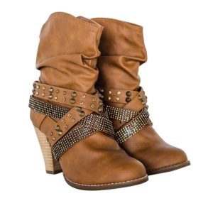 Damen Kurzwechsel Stiefeletten in tan 7803958689852