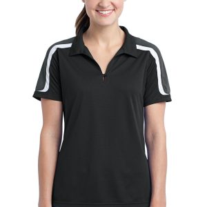Sport-Tek Damen Tricolor Shoulder Micropique Sport-Wick Polo LST658