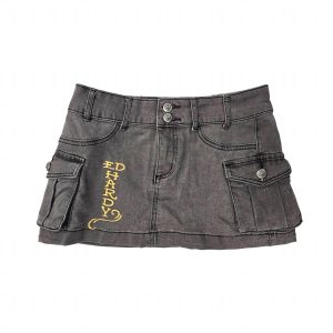 Damen Koi Fisch Fracht Rock in Vintage grau 7803938275388