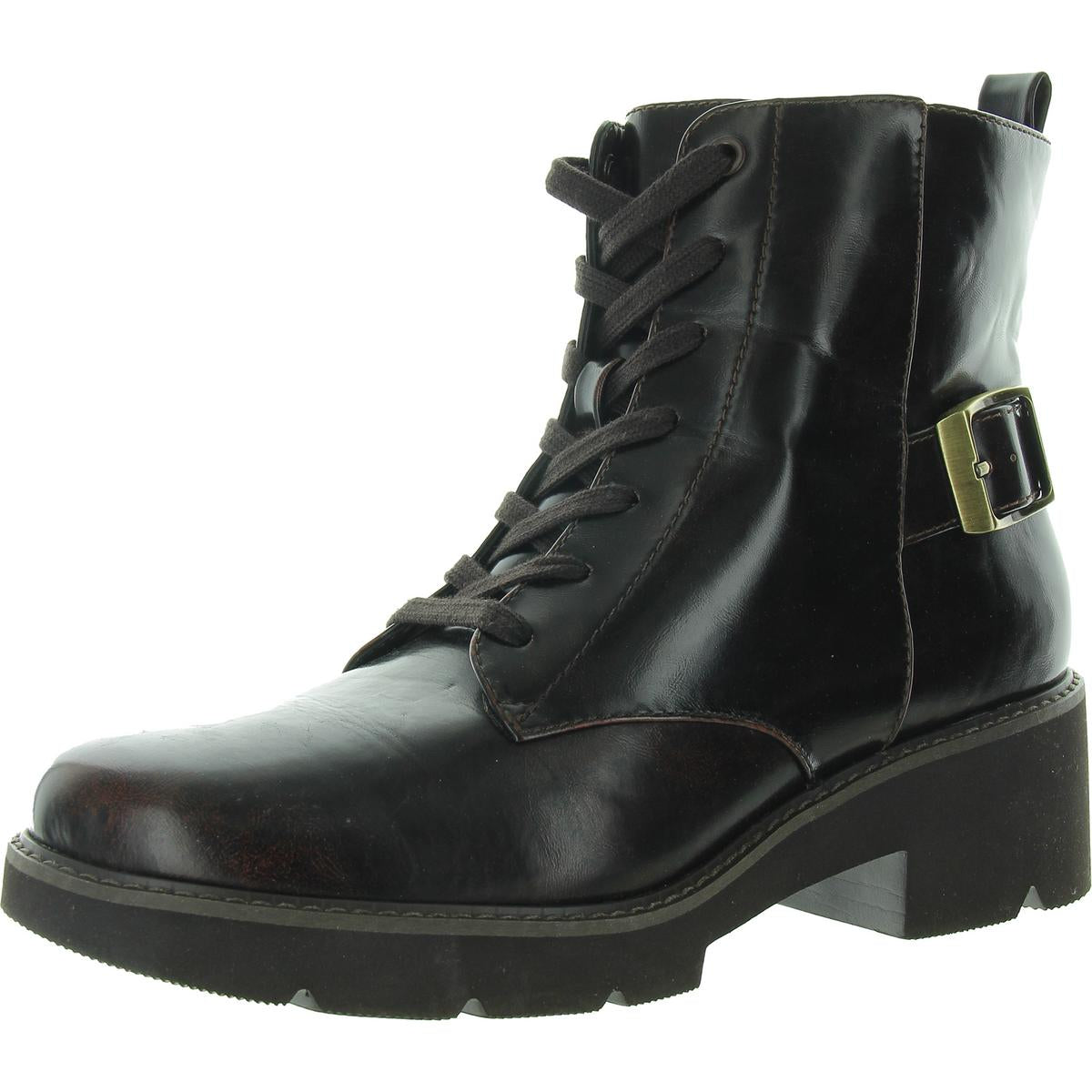 Cabaret Bootie Schnür-Kampf- und Schnürstiefel aus Kunstleder