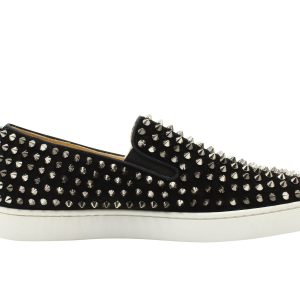Christian Louboutin Roller-boat Spiked Flat Sneakers in schwarz Wildleder 7703684579388