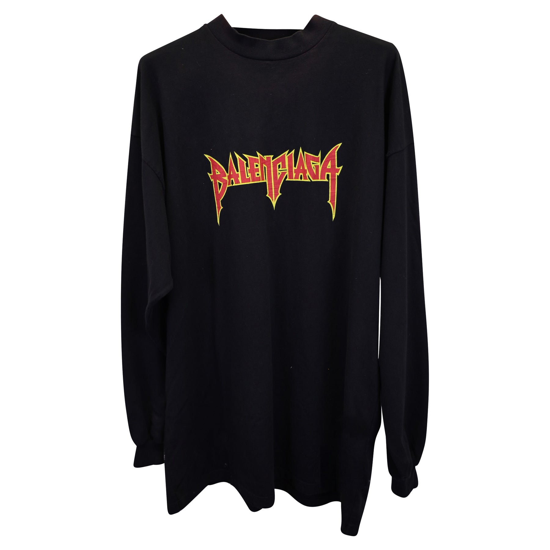 Balenciaga Metal Logo Sweatshirt aus schwarzer Baumwolle 7733752037436