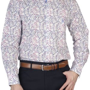 Vine florale Baumwolle Stretch Langarm Hemd