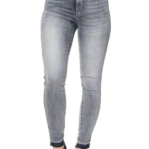 hoher Bund control Top Release Saum Skinny Jeans in ausgewaschen grau 7706024017980