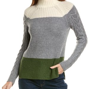 Forte Kaschmir colorblocked Trichter Hals Wolle & Kaschmir-Blech Pullover 7823853781052