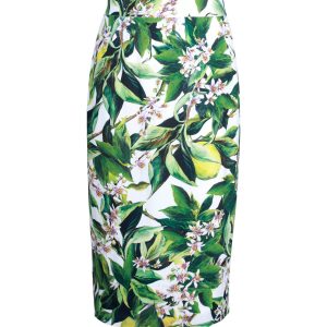 Dolce & Gabbana floraler Midirock in weißer Viskose 7703692083260
