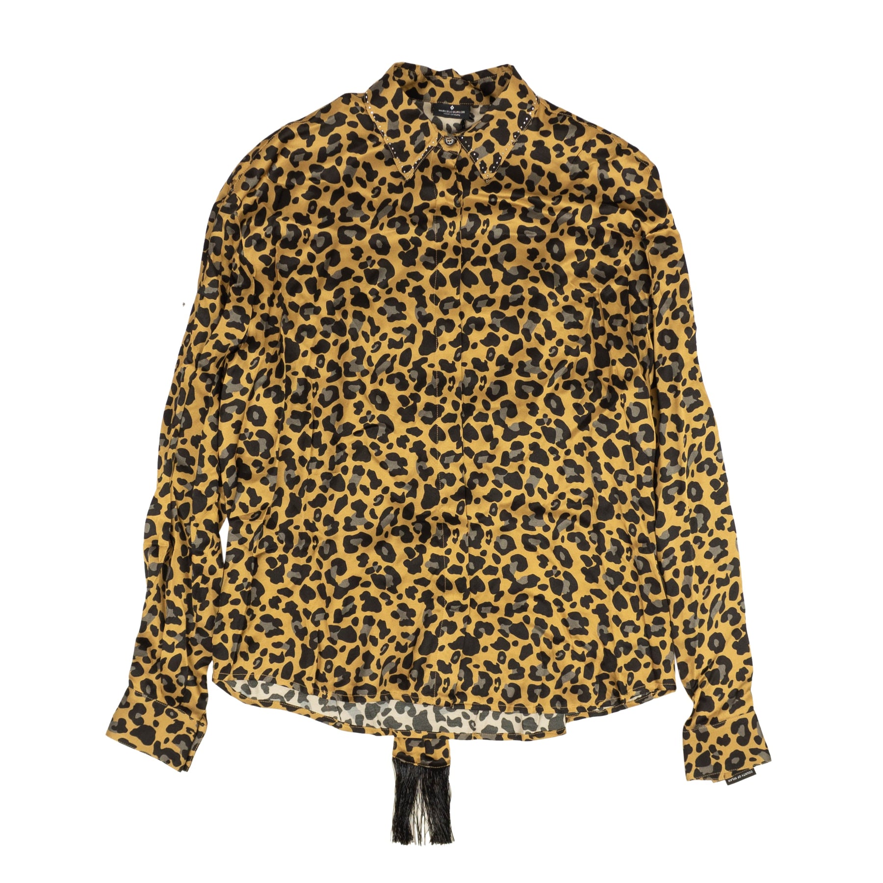Braunes mit Knopfleiste-Hemd mit Leopardenmuster