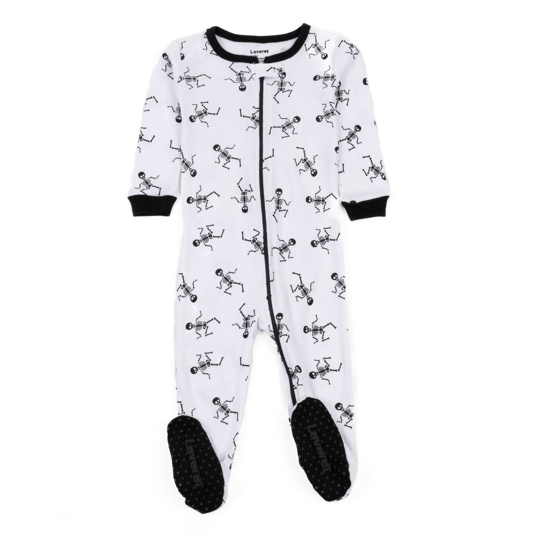 Kinder gefüttert Baumwolle Pyjama Skelett weiß