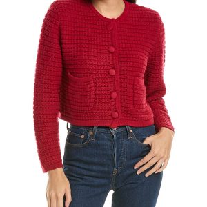 Hannah Rose Chunky Textured Button Kaschmir-Bleder Strickjacke 7803955380284