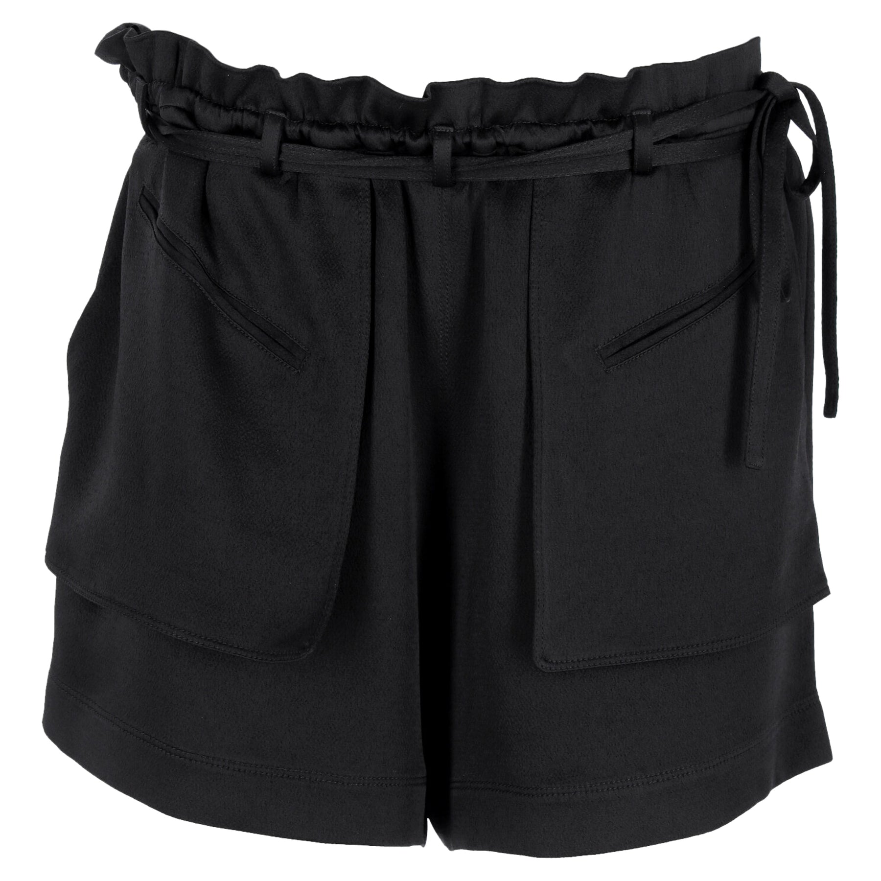 Valentino Garavani Paperbag Shorts in schwarzer Viskose
