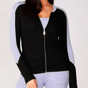 Zip Bomber Jacke in schwarz/lila
