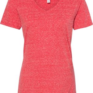 JERZEES Damen Schnee Heidekraut Trikot V-Ausschnitt T-Shirt – 7823691677756