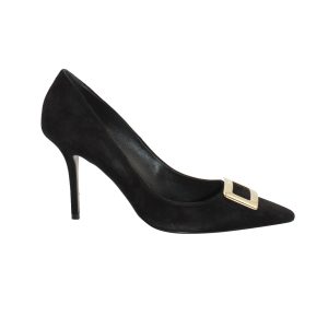 Roger Vivier Décolleté Privilege New Buckle Pumps in schwarzem Wildleder 7703695327292