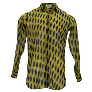 Dries Van Noten bedrucktes Hemd in gelbem Druck Baumwolle 7748670029884