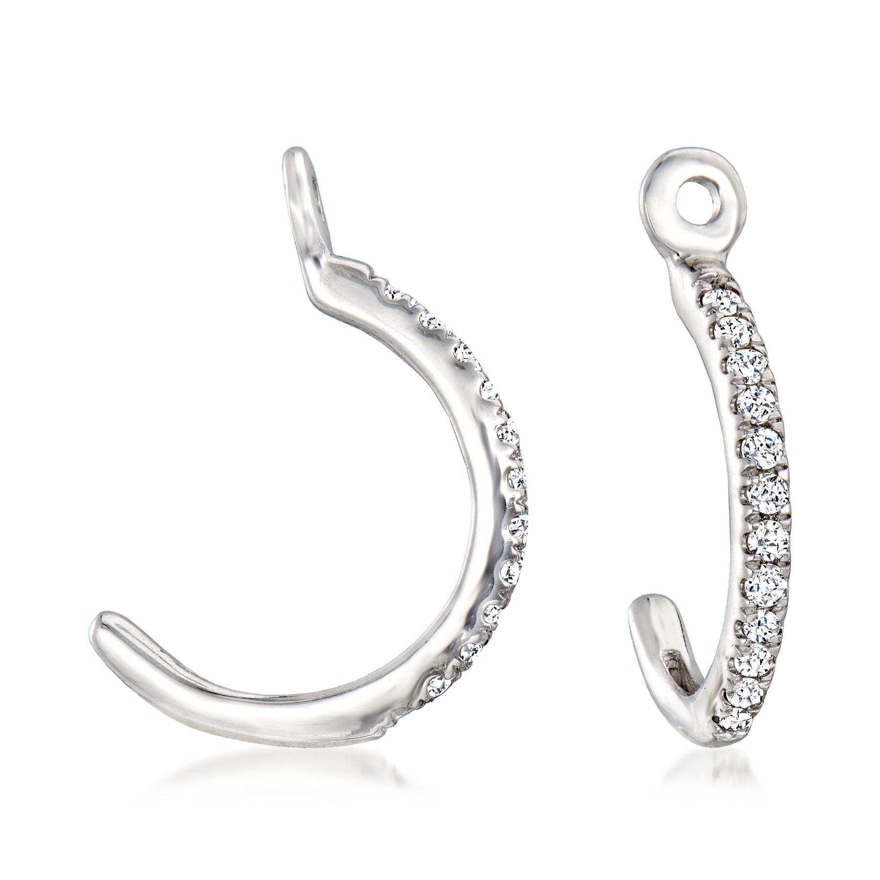 Ross-Simons Diamond C-Hoop Ohrring Jacken in 14kt Weißgold