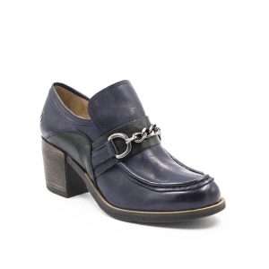 Palmer – Damen-Loafer mit Kettendetail in Blau/Schwarz