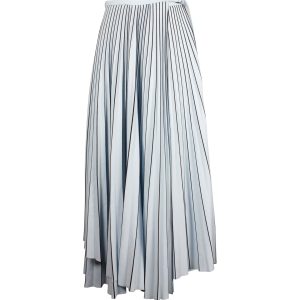 Proenza Schouler – plissierter Midirock in A-Linie mit Linienmuster aus Triacetat in Puderblau – 7703687561276