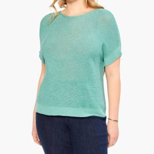 Easy Sleeve Summer Pullover in staubigen Aqua 7803845967932