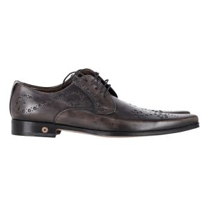 Perforierte spitze Derby-Schuhe von Dolce & Gabbana aus braunem Leder