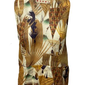 Marni bedruckte V-Ausschnitt Tank Top aus mehrfarbiger Baumwolle 7766517940284