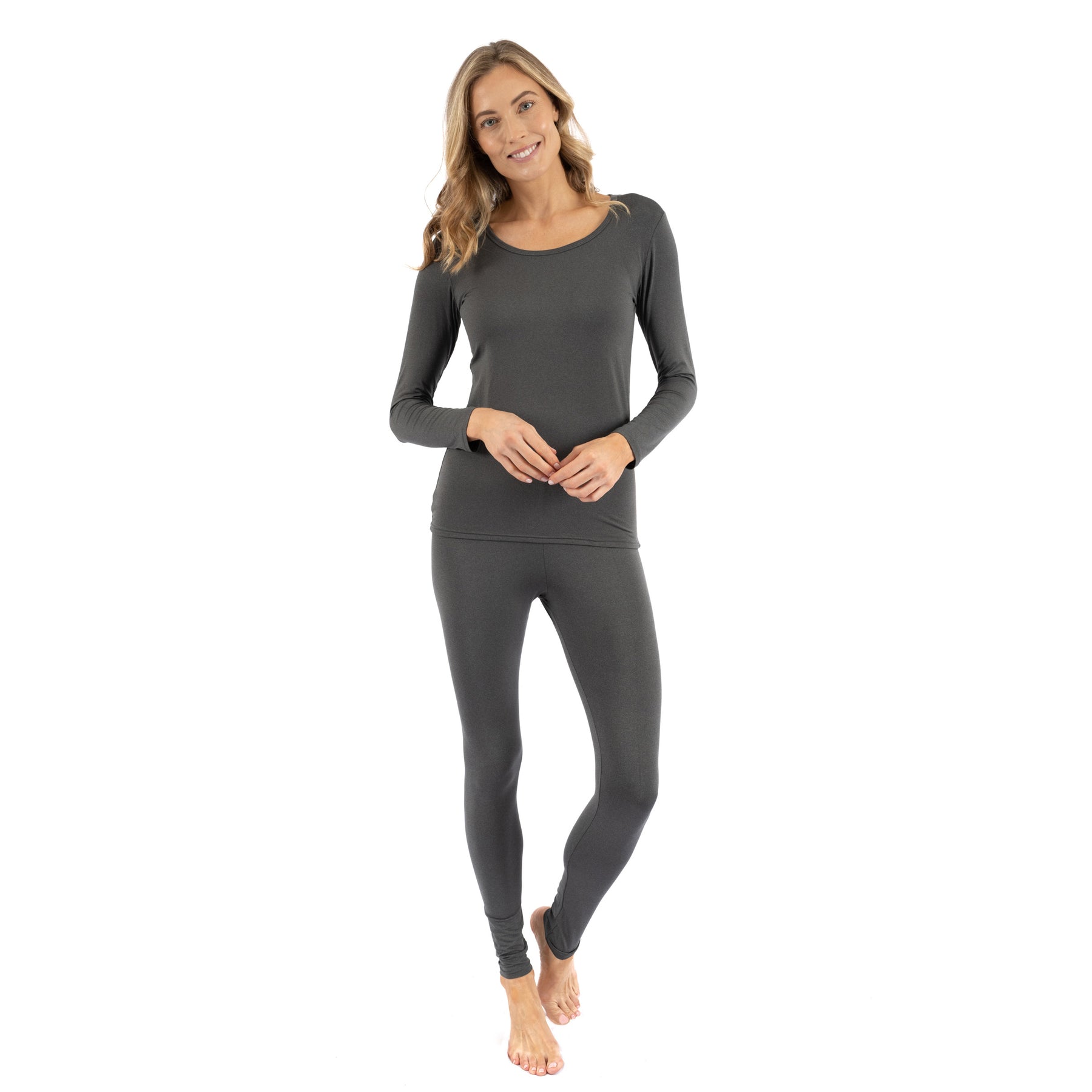 Damen zwei Stück neutrale feste thermische Pyjama