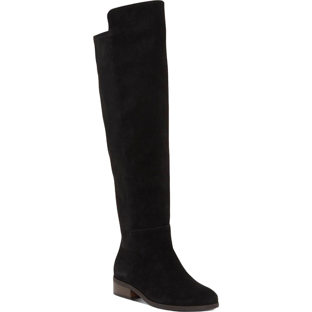 Slouchy Overknee-Stiefel aus Wildleder mit Mandelzehe