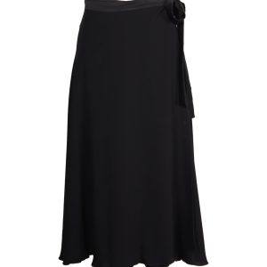 Max Mara Wrap Midi Rock in schwarz Triacetat 7748691001404